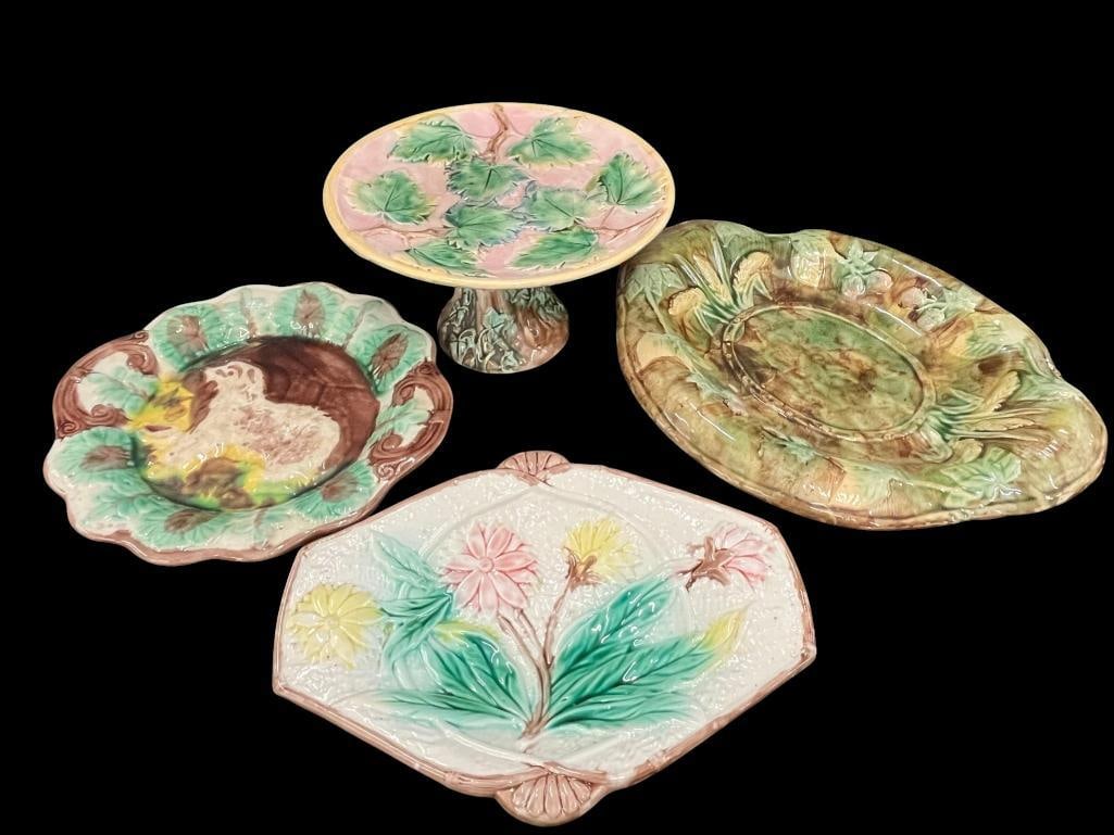 Majolica Cake Stand and dishes (1 of 5)
