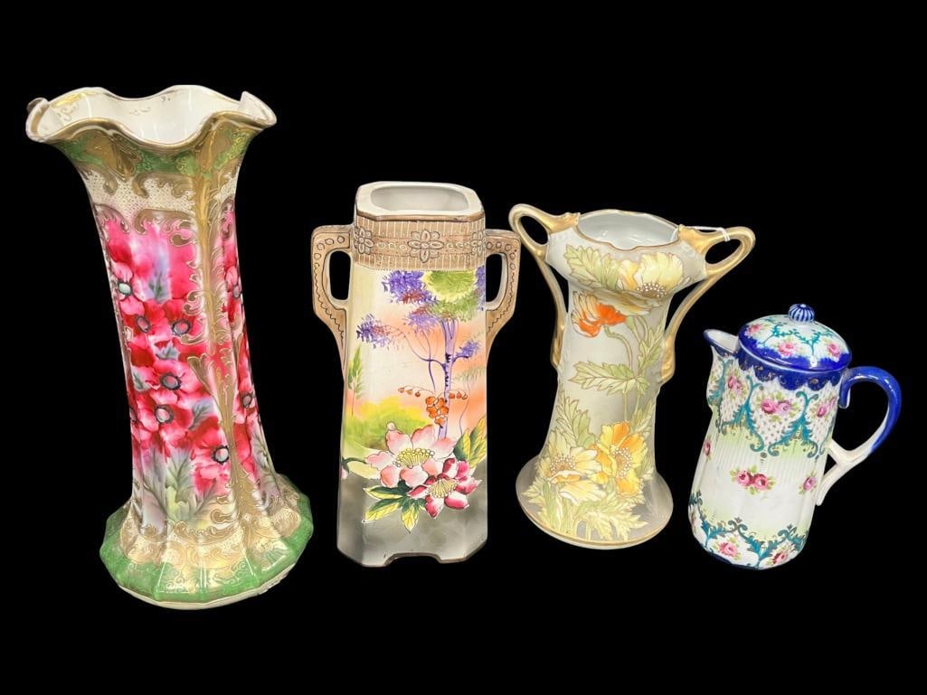 Hand Painted vases and Tea Pot (1 of 6)