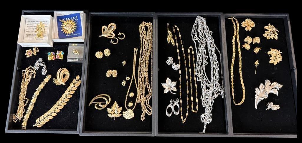 Costume Jewelry by Trifari: Costume Jewelry by Trifari including necklaces, pins earrings and more. Approx. 35 pieces.