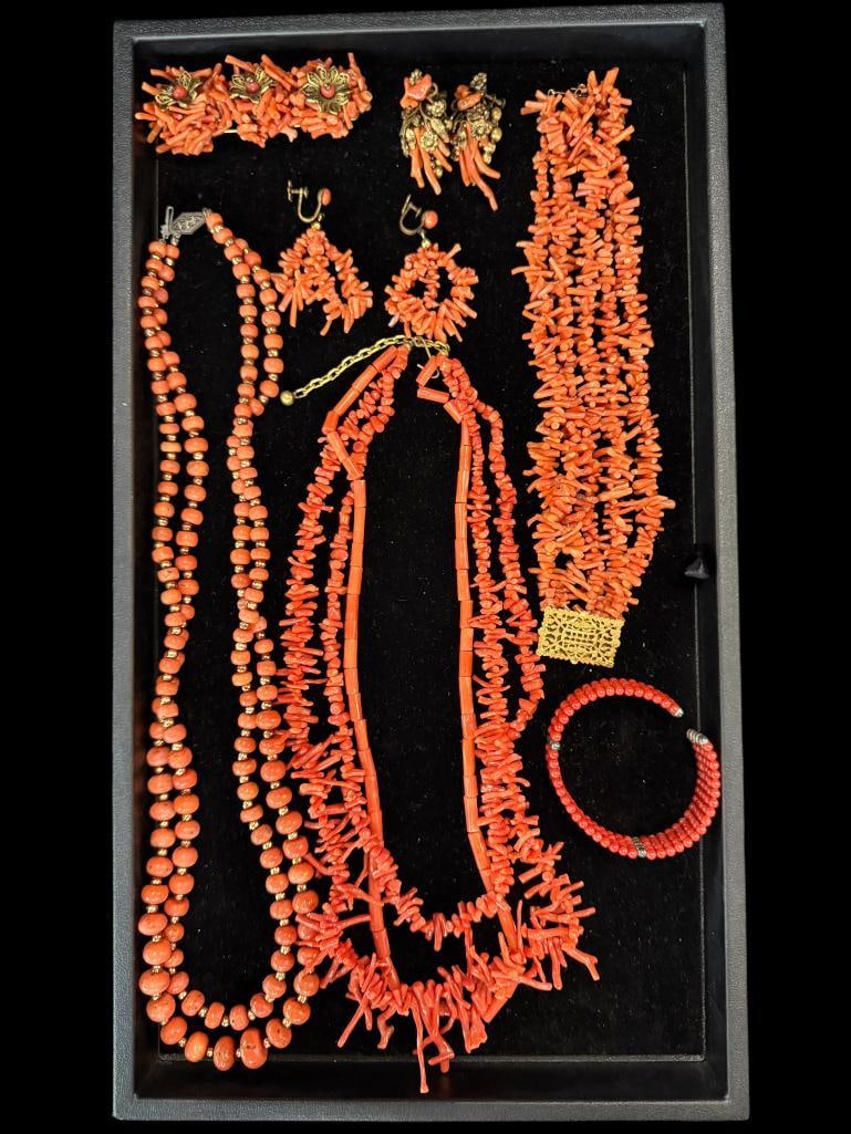 Coral Necklaces, Pin, Earrings etc. (1 of 5)