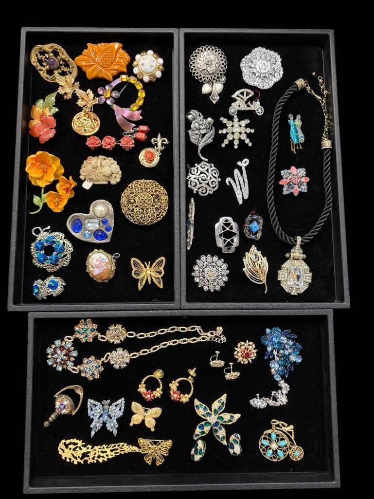 Costume Jewelry, Pins, Necklaces and Earrings (1 of 6)