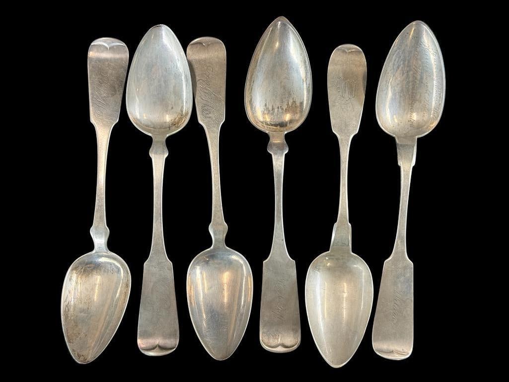6 Coin Silver Spoons: 6 Coin Silver Spoons. Approx. 8.2 ozt.