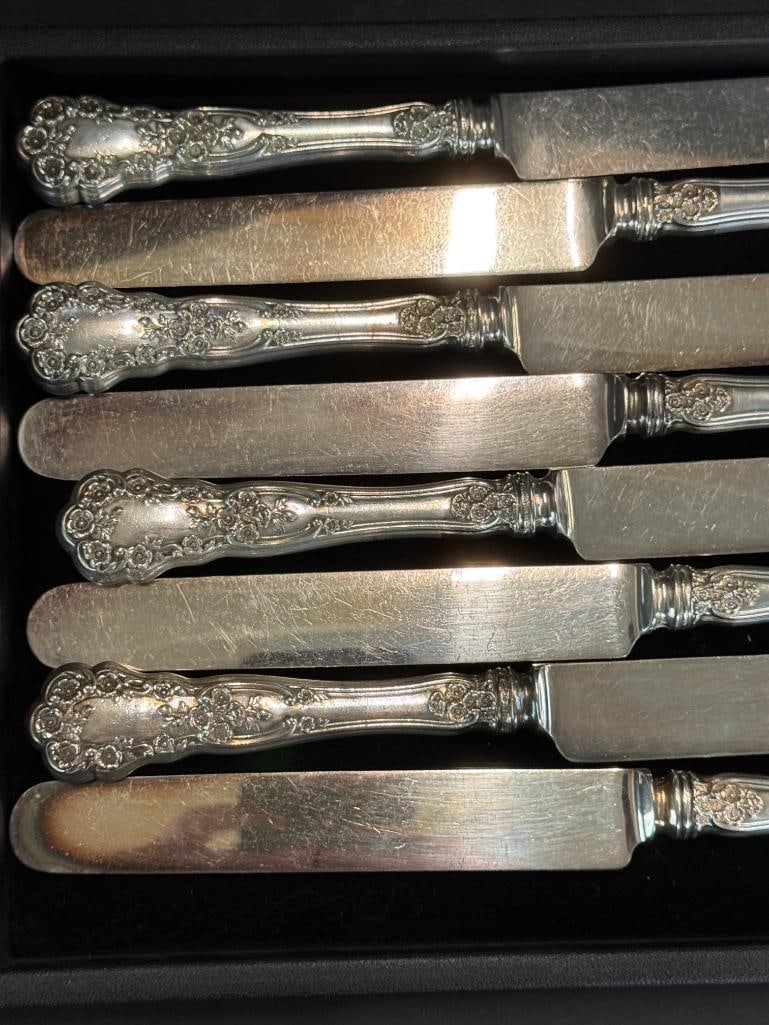 12 Sterling Silver handle knives - 2