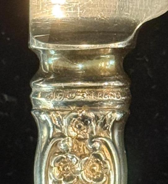 12 Sterling Silver handle knives - 5