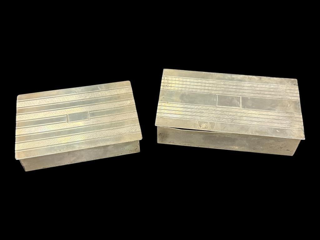 2 Sterling Silver Boxes: 2 Sterling Silver Boxes. Approx. 13 ozt.