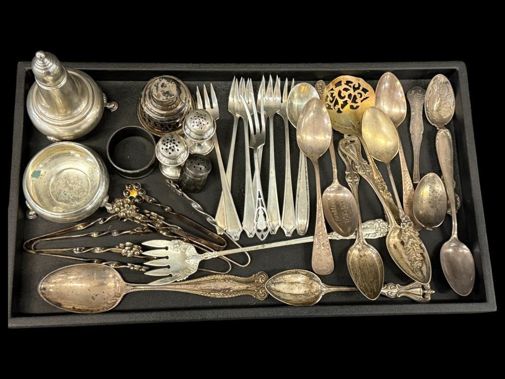 Sterling Silver Flatware, Salts and more: Sterling Silver Flatware, Salts and more. Approx. 21 ozt.