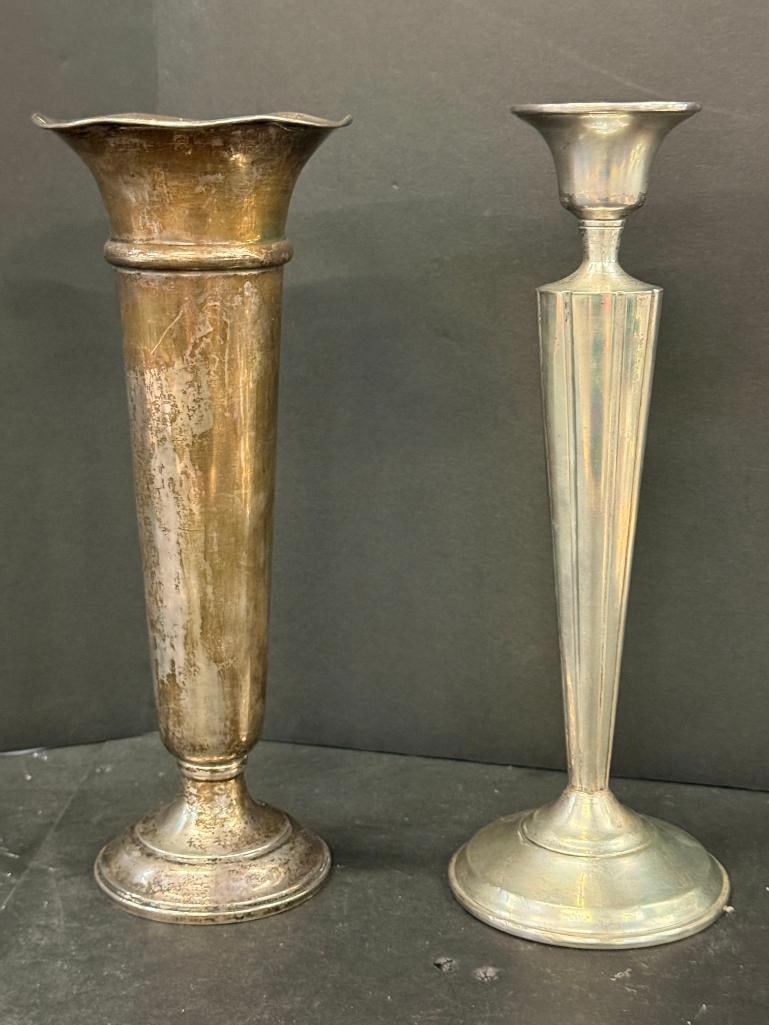 Sterling Silver Candlesticks, Vases, etc. - 13