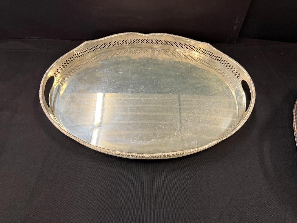 3 Silverplate Trays - 7