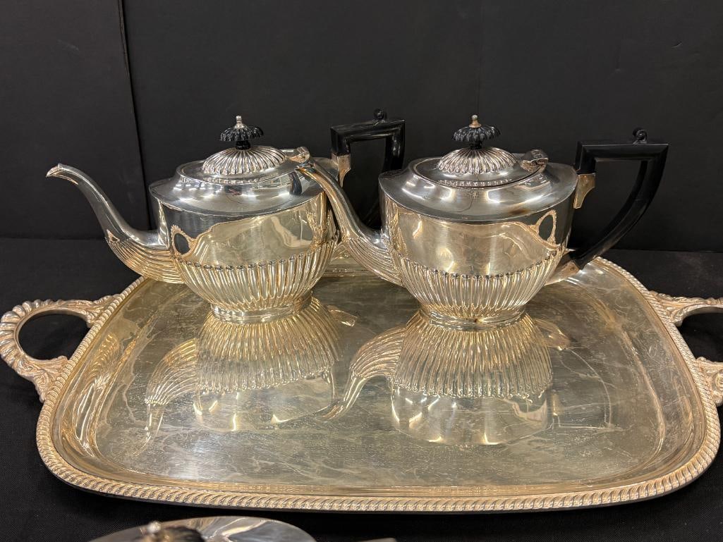 Silverplate Tea Sets with Trays - 5