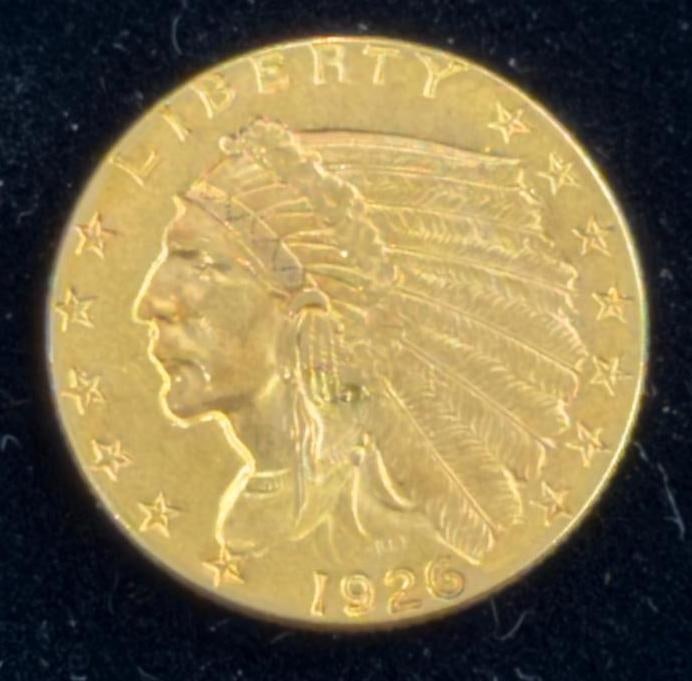 1926 Indian Head Gold $2.50 coin (1 of 2)