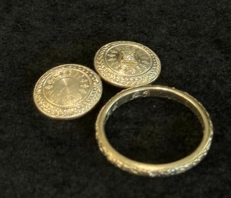 14k Gold ring and cufflinks - 2