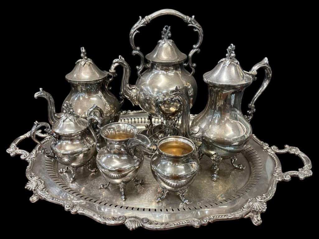 Ornate Silver Plated Tea Set (1 of 5)
