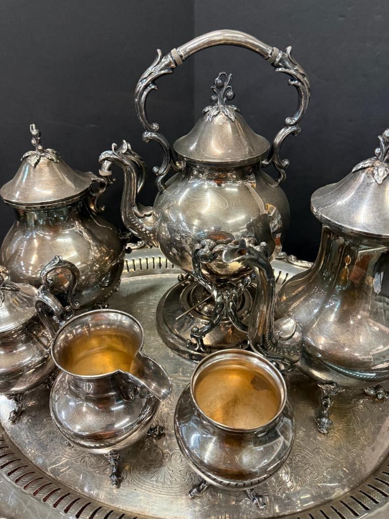 Ornate Silver Plated Tea Set - 3