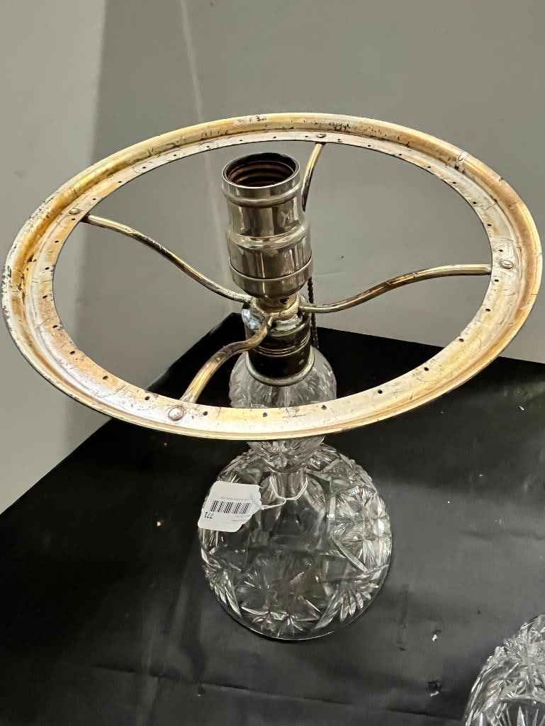 Cut glass table lamp - 3