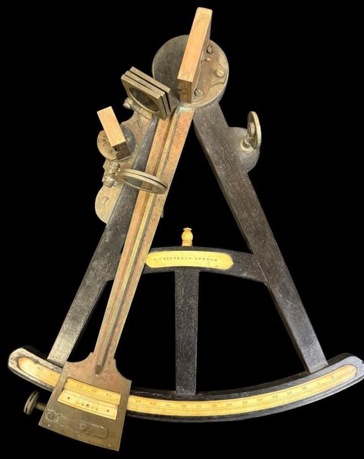 G. Whitbread London sextant: G. Whitbread, London sextant in fitted case. Approx. 13 x 12 inches.
