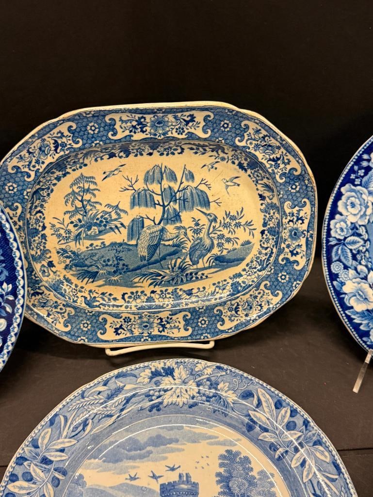 Transferware plates and tray - 6