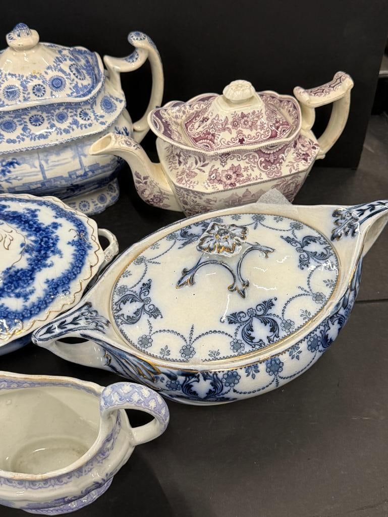 Transferware Teapots, dishes etc. - 4