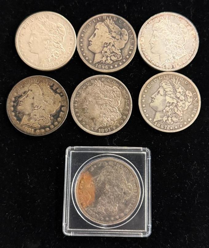 7 Morgan Silver Dollars (1 of 4)