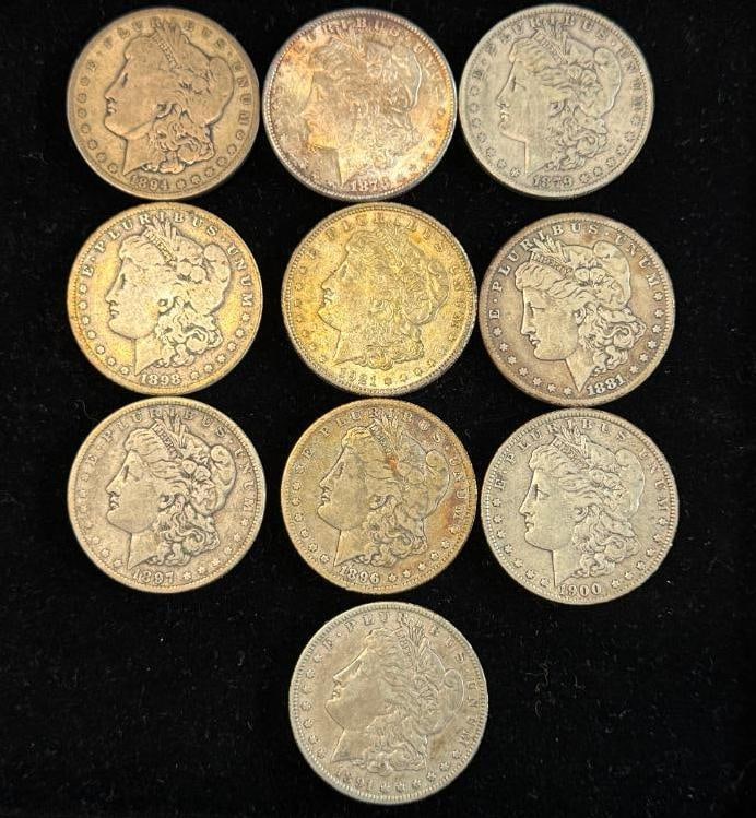 10 U.S. Silver Morgan Dollars: 10 U.S. Silver Morgan Dollars