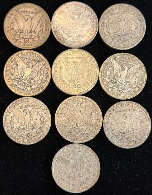 10 U.S. Silver Morgan Dollars - 2