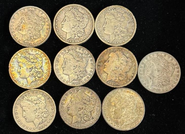 10 U.S. Silver Morgan Dollars: 10 U.S. Silver Morgan Dollars