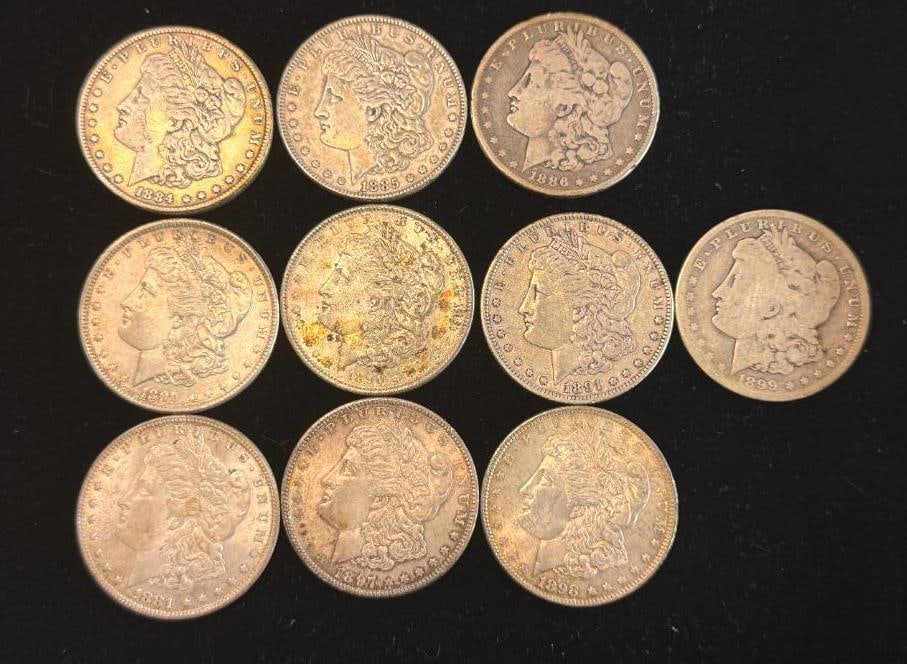 10 U.S. Silver Morgan Dollars: 10 U.S. Silver Morgan Dollars