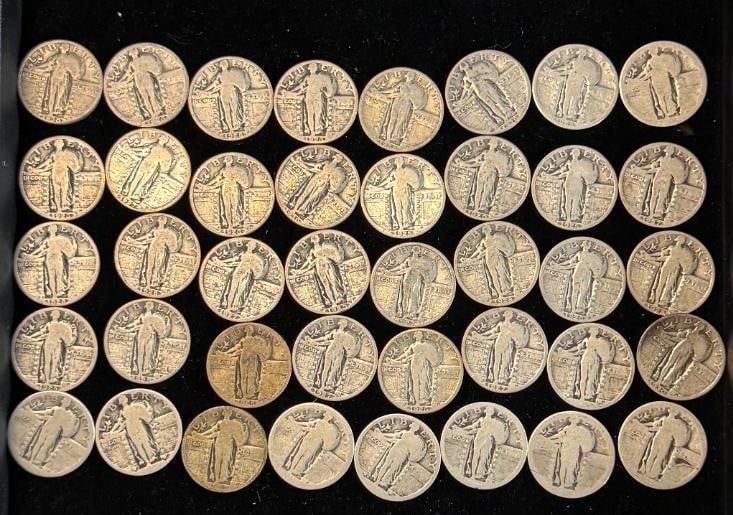 40 Standing Liberty Silver Quarters: 40 Standing Liberty Silver Quarters. $10 face value.