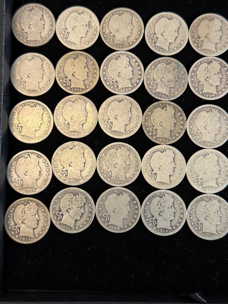 40 Silver U.S. Barber Quarters - 2