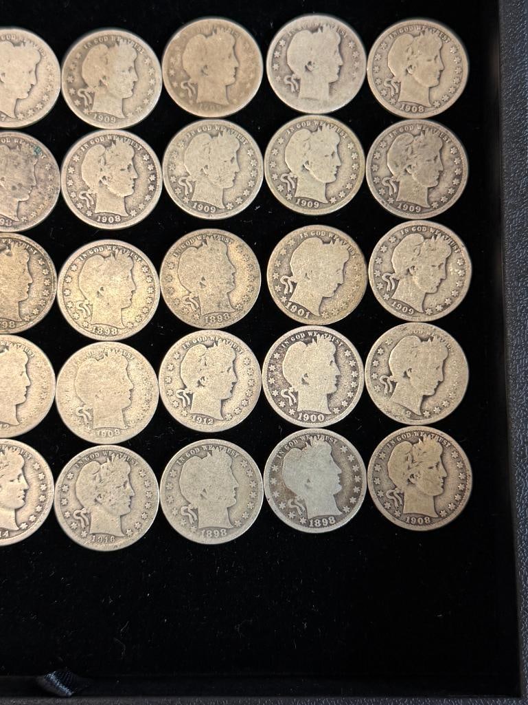 40 Silver U.S. Barber Quarters - 3