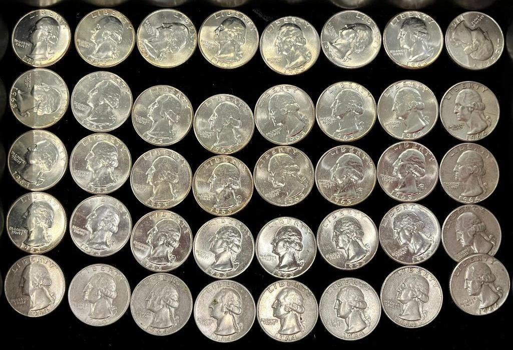 40 Silver Washington Quarters (1 of 4)