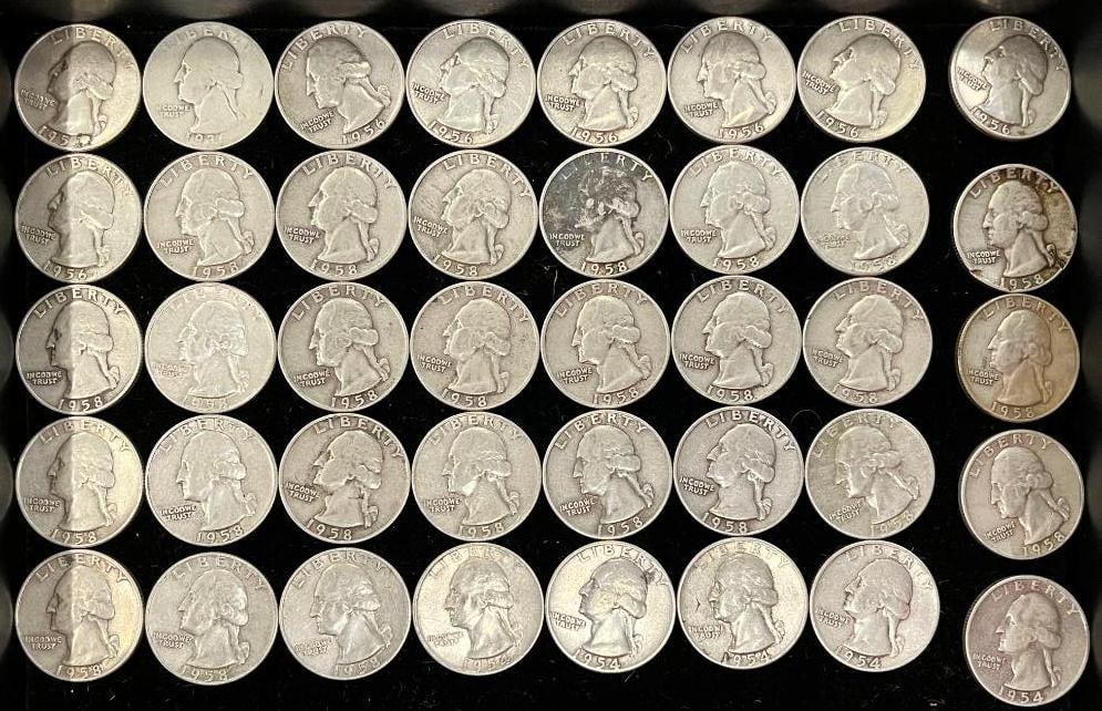 40 Silver Washington Quarters (1 of 3)