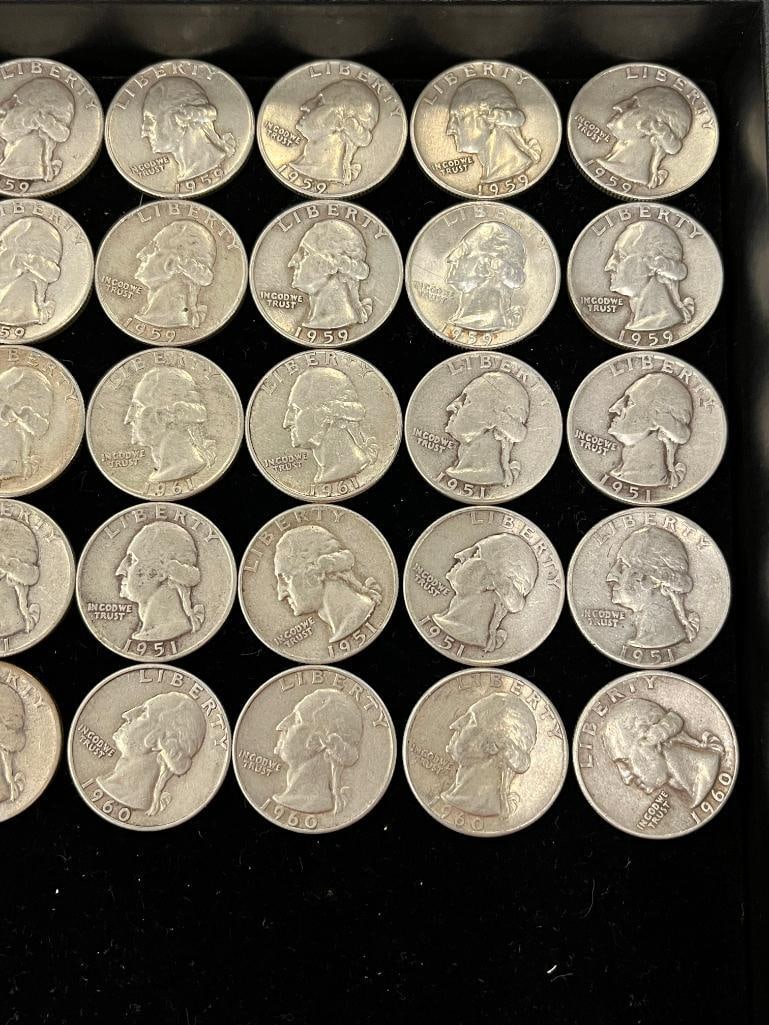 40 Silver Washington Quarters - 3