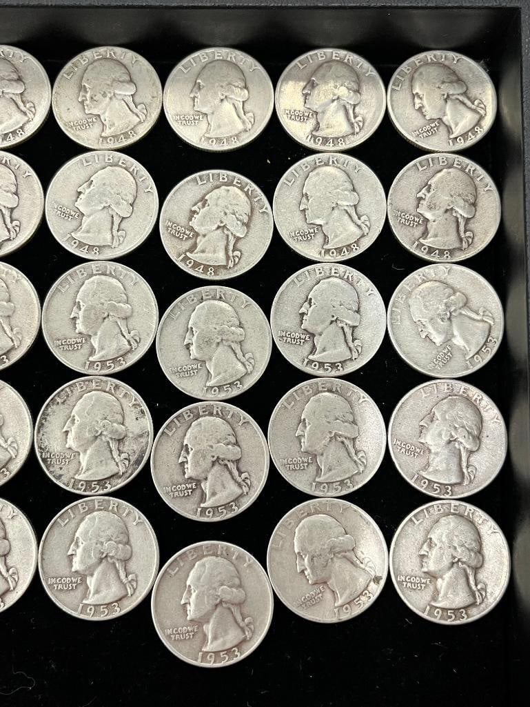 40 Silver Washington Quarters - 3