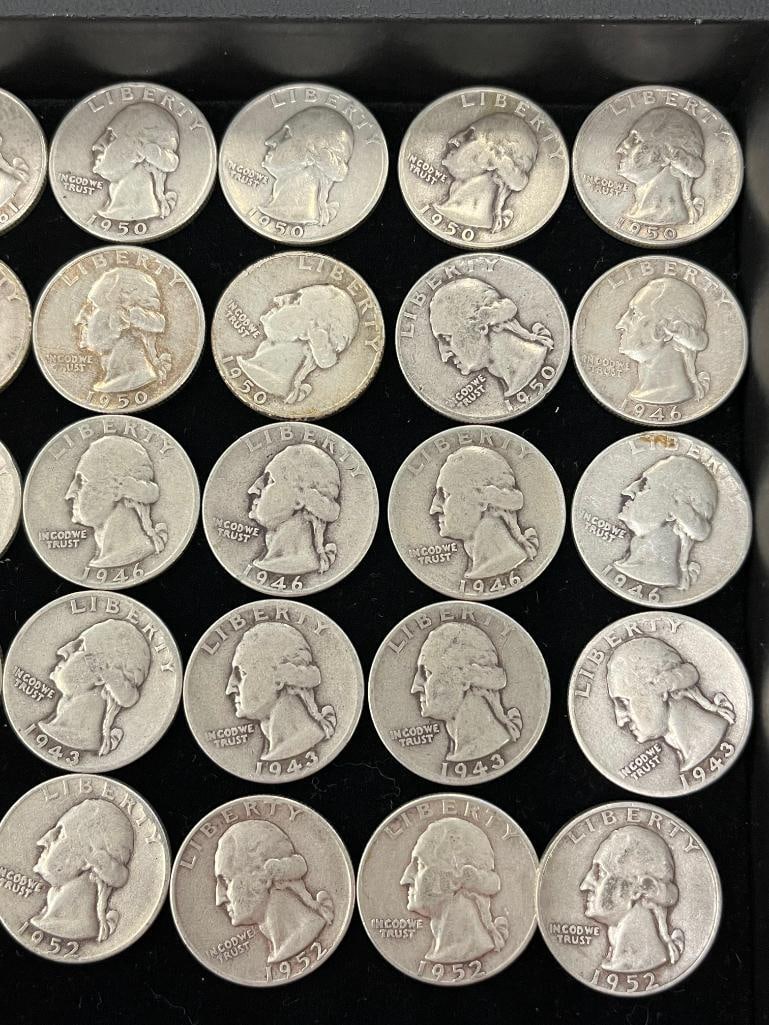 40 Silver Washington Quarters - 3
