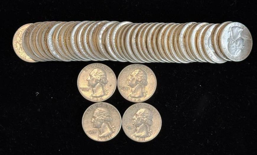 40 Silver Washington Quarters: 40 Silver Washington Quarters. $10 face value.