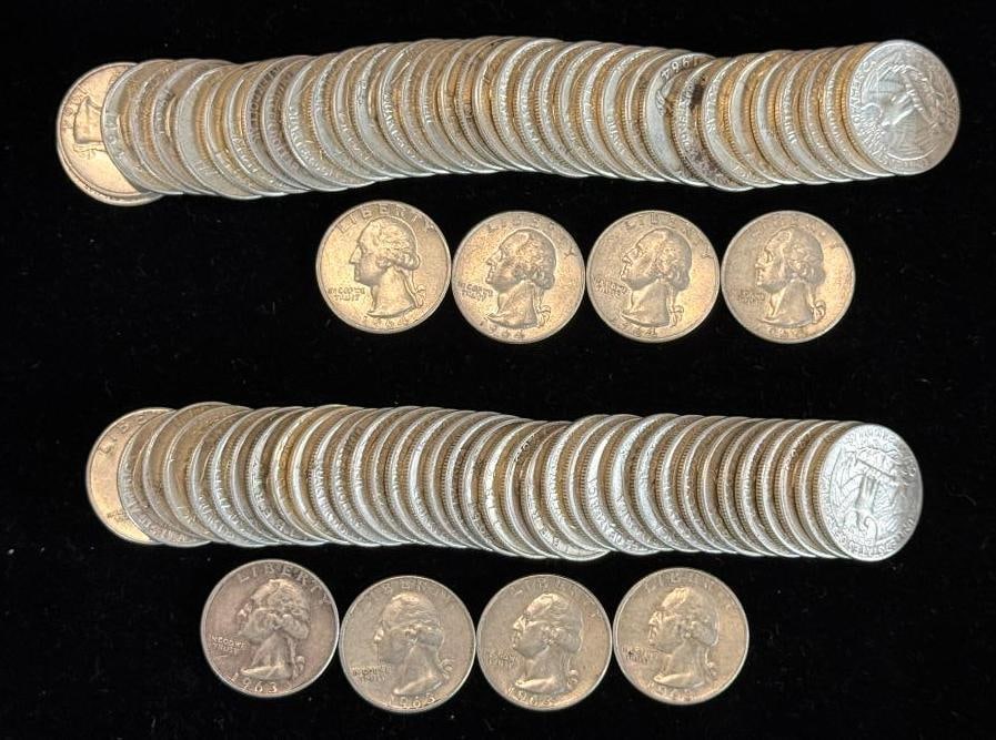 80 Silver Washington Quarters: 80 Silver Washington Quarters. $20 face value.