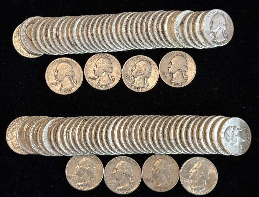 80 Silver Washington Quarters: 80 Silver Washington Quarters. $20 face value.