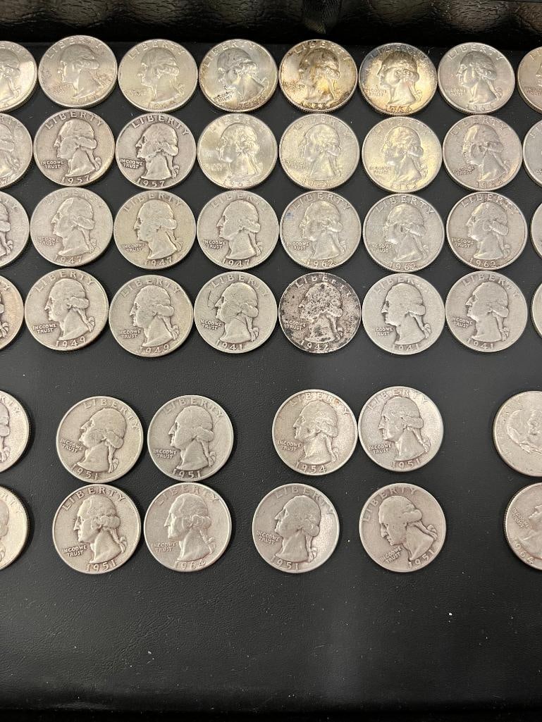 75 Silver Washington Quarters - 3