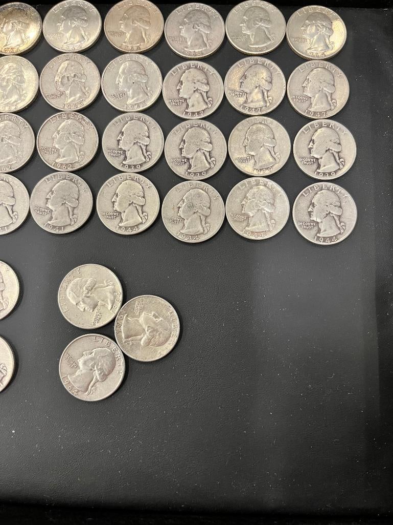 75 Silver Washington Quarters - 4