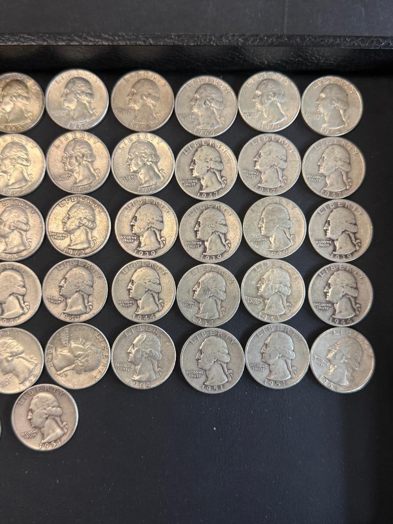 75 Silver Washington Quarters - 8