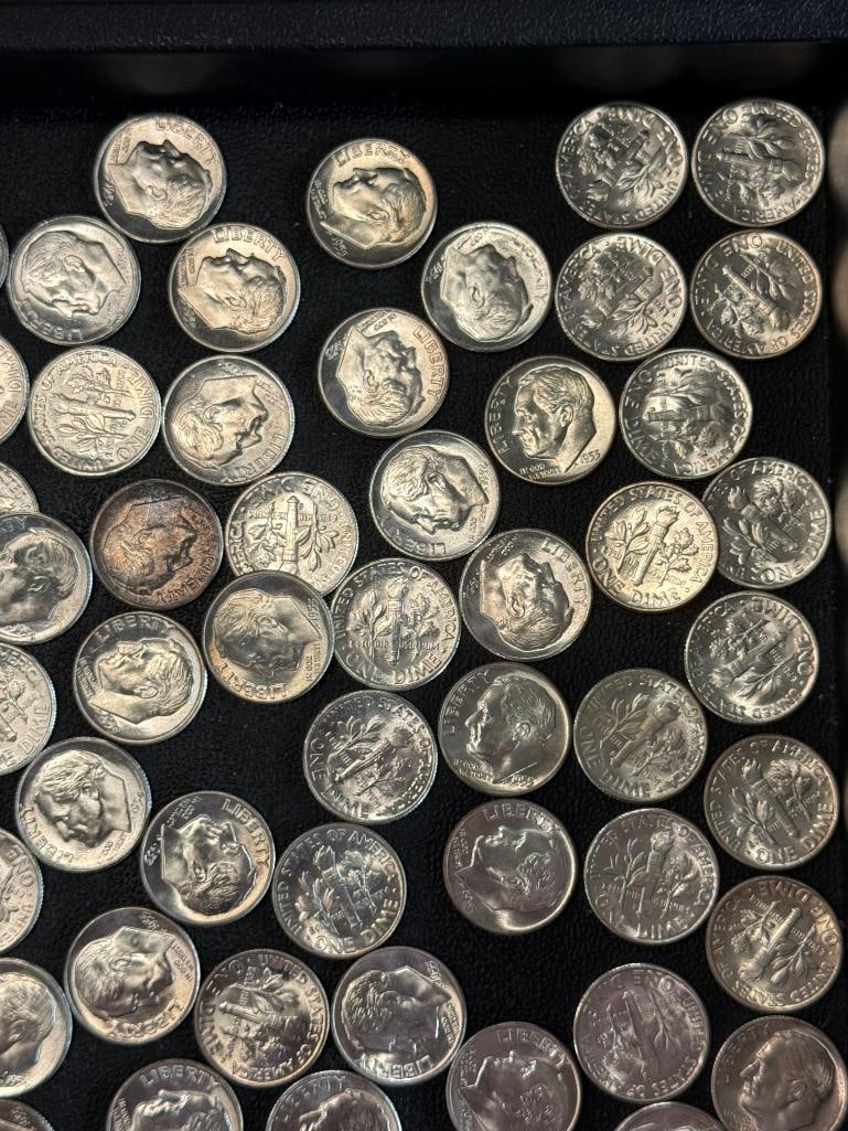100 U.S. Silver Dimes - 3