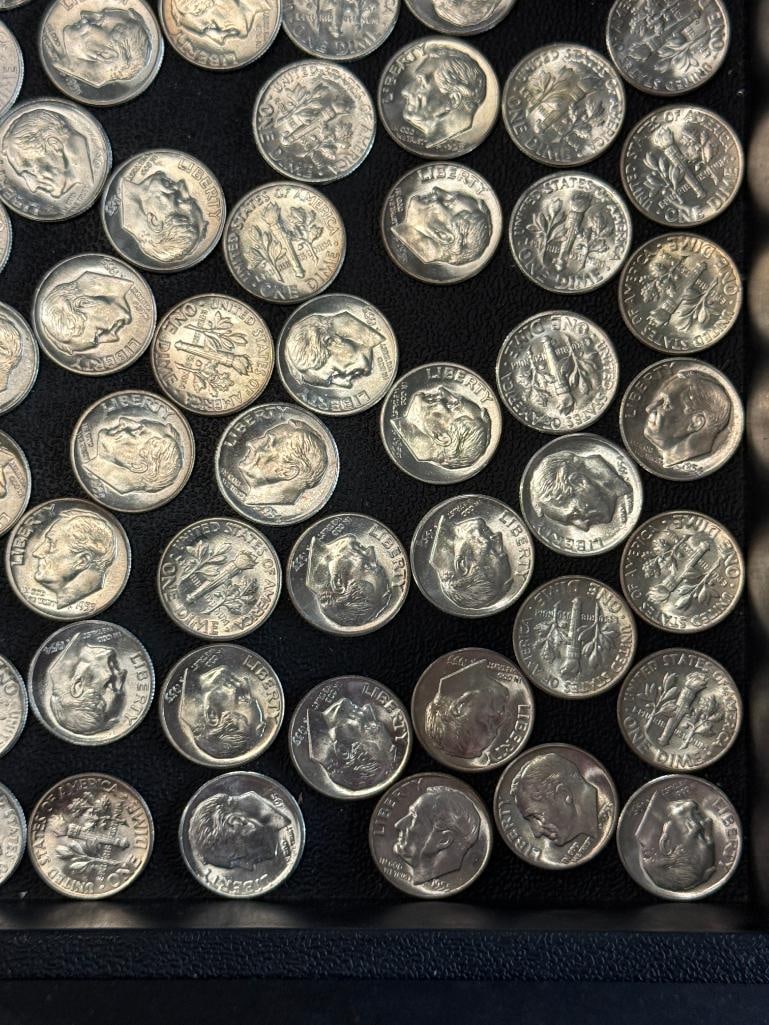 100 U.S. Silver Dimes - 4