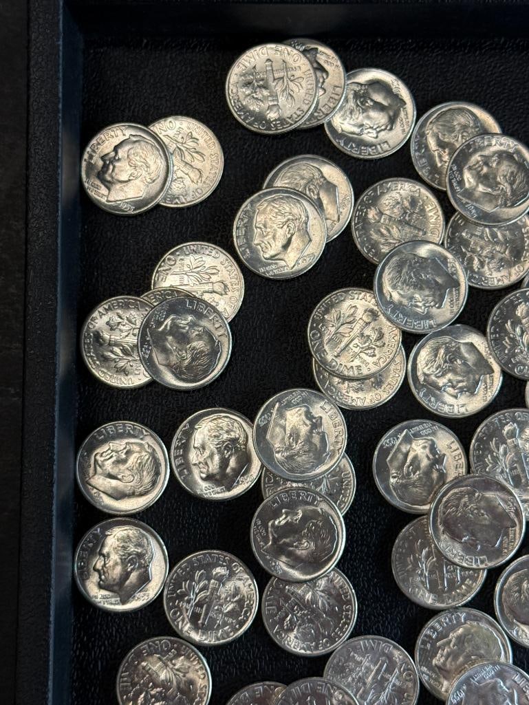 100 U.S. Silver Dimes - 3
