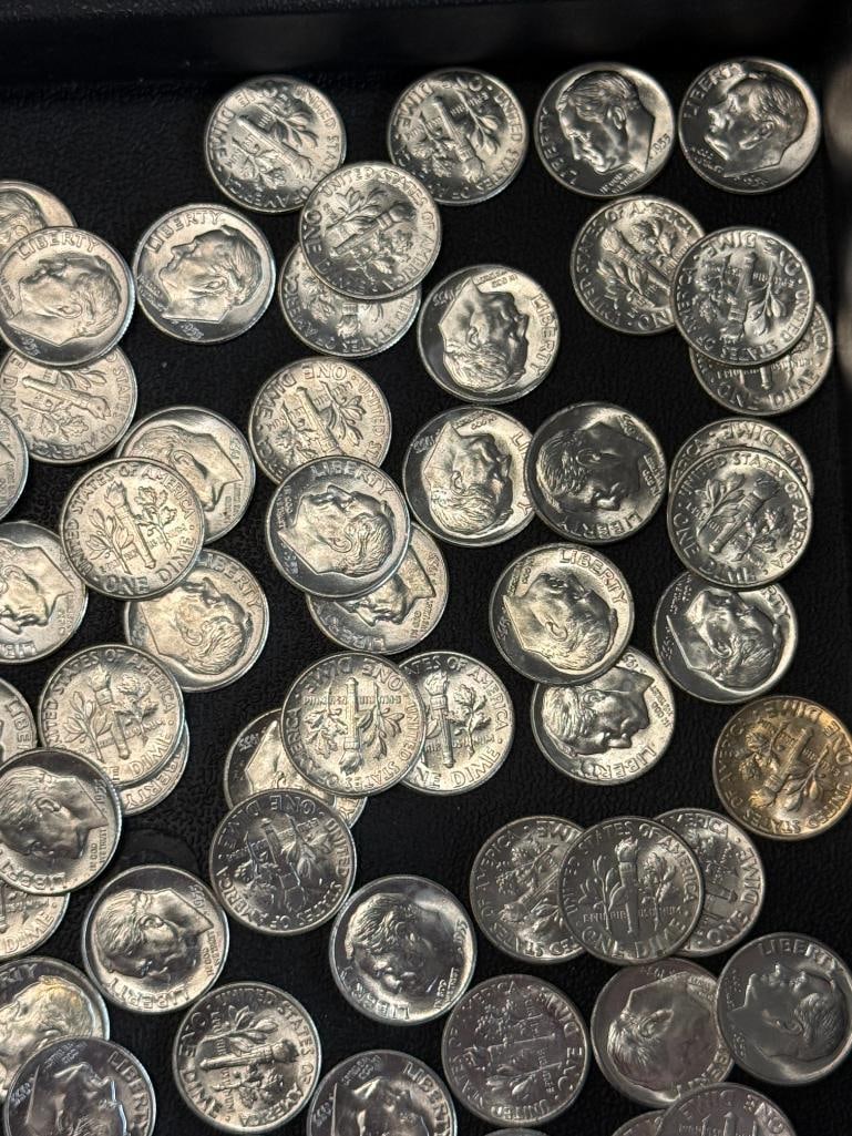 100 U.S. Silver Dimes - 4