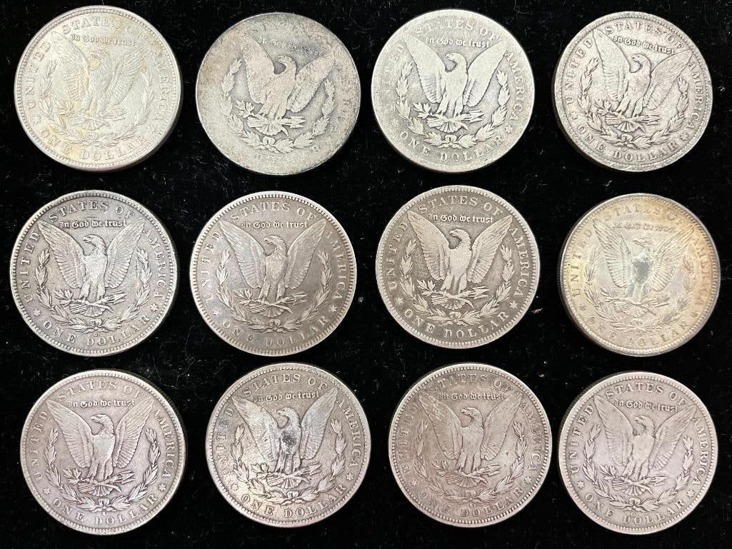 12 Morgan Silver Dollars - 4