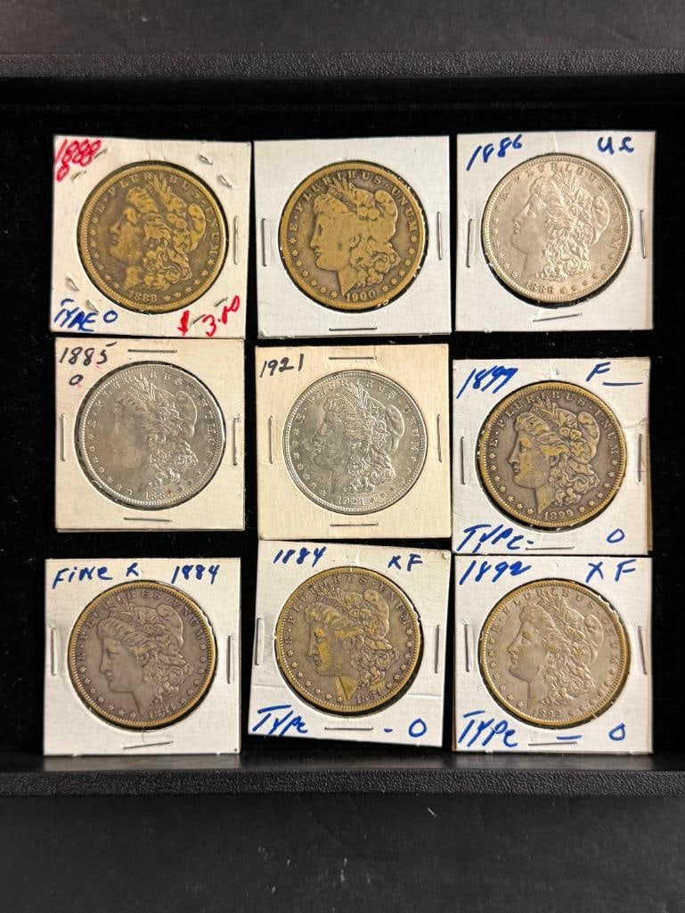 9 U.S. Morgan Silver Dollars (1 of 6)