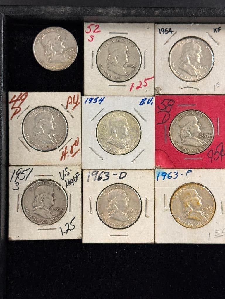 18 Silver Franklin Half Dollars - 2