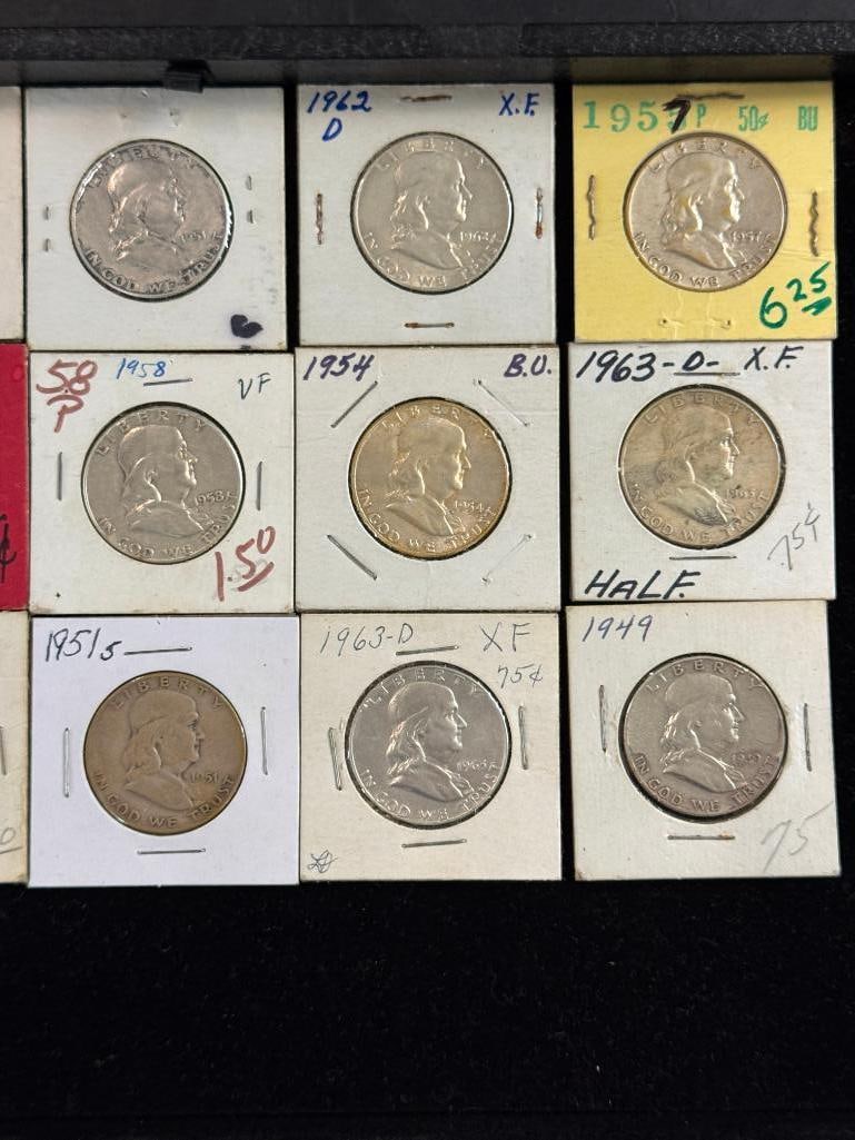 18 Silver Franklin Half Dollars - 3
