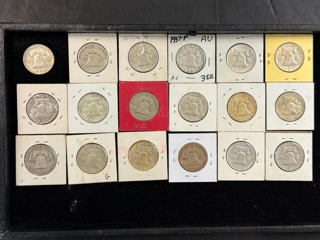 18 Silver Franklin Half Dollars - 4