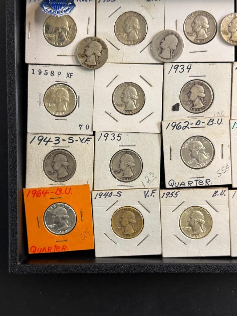 40 Washington Silver Quarters - 2